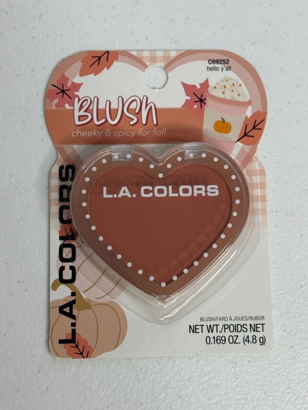 L.A. Colors Hello Y'all Fall Blush Heart Compact Cozy Autumn Cottagecore Makeup